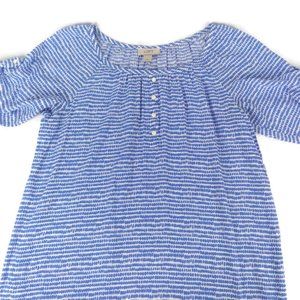 Ann Taylor Loft Henley top Puff Sleeve